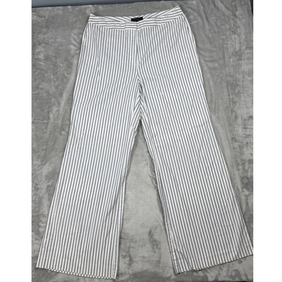 Donna Karan New York Pants - Donna Karan NY Womens 12 Wide Leg Pants 100% Cotton Quiet Luxury Riviera Style